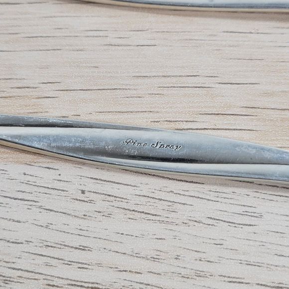 International Sterling PINE SPRAY 4 Pieces 925 Silverware Fork Knife Spoon - Picture 6 of 10